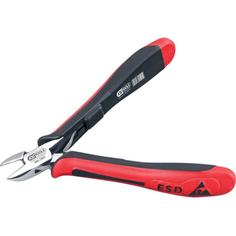 KS Tools - Pince ESD coupante diagonale tête ronde becs fins, 125 mm - 500.7084
