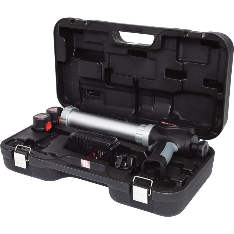 

Kstools - KS TOOLS Pistola de cartuchos de silicona de batería 400 ml con 2 baterias y 1 cargador