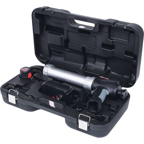 KS TOOLS Pistola de cartuchos de silicona de batería 310 ml con 1 bateria y 1 cargador