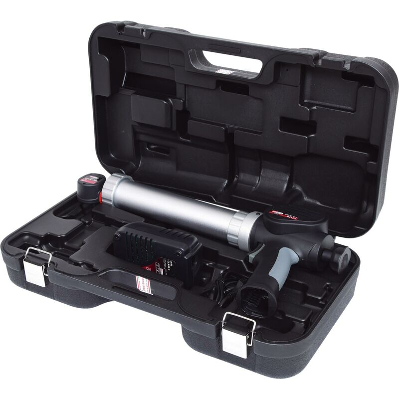 

Kstools - KS TOOLS Pistola de cartuchos de silicona de batería 400 ml con 1 bateria y 1 cargador