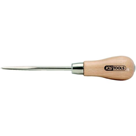 Kstools – Pointe carrée avec lame traversante 190 mm – Acier chrome vanadium – Poignée en hêtre verni – Pour travaux de maçonnerie