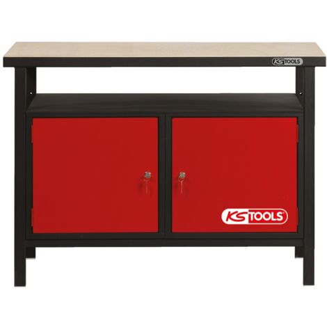 KS TOOLS Profi-Werkbank mit 2 Türen, H840xB1200xT600mm - 865.0002