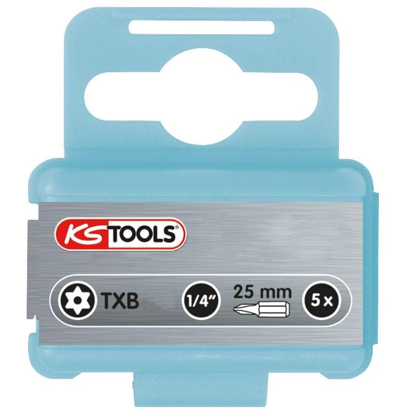 

KS TOOLS 1/4' Bit Inox TORX T30, 25mm, paquete de 5, con agujero frontal