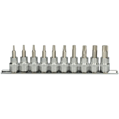 KS Tools - Rail de 10 douilles tournevis ULTIMATE® TORX® 3/8'', T10 à T55 - 922.3939