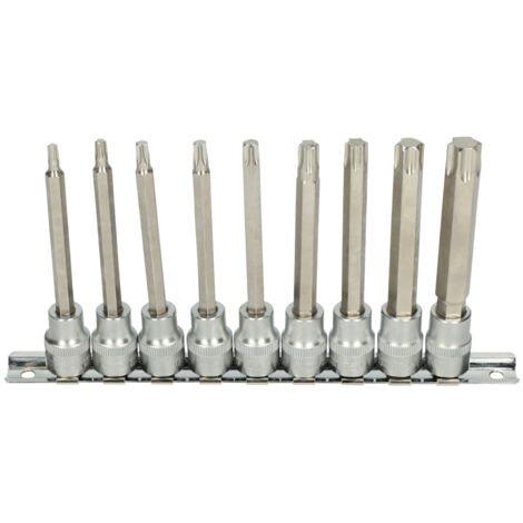 KS Tools - Rail de 9 douilles tournevis TORX® 3/8'', T20 à T60 - 922.3896