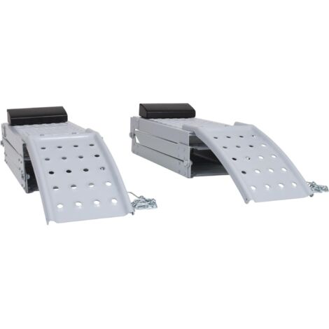 Ks Tools – Rampe de chargement pliable 1,95 m – Acier antidérapant – Charge max 520 kg – Lot de 2 rampes – Pour motos et véhicules légers