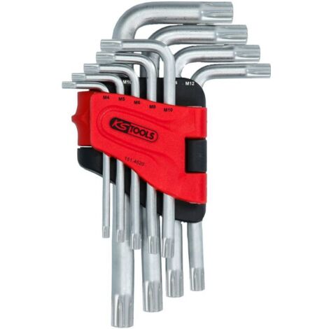 KS Tools RIBE Jeu de clés Allen, courtes, 9 pièces