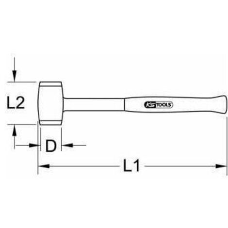 KS Tools Schonhammer mit Schutzisolierung, Kopf Ø 25 mm