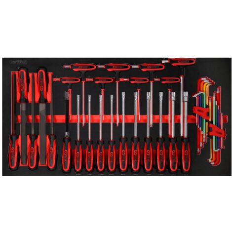 KS Tools Schraubendreher- / und Feilen-Satz in Schaumstoffeinlage, 42-tlg.