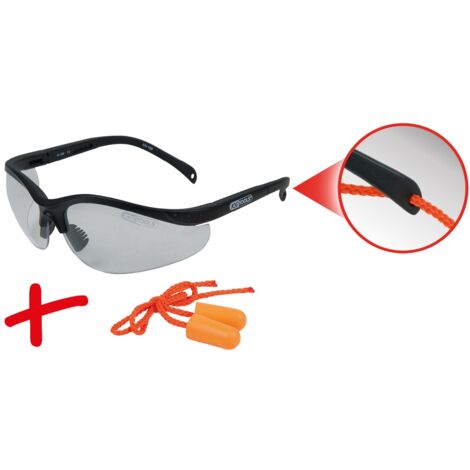 KS Tools Schutzbrille-transparent, mit Ohrstöpsel