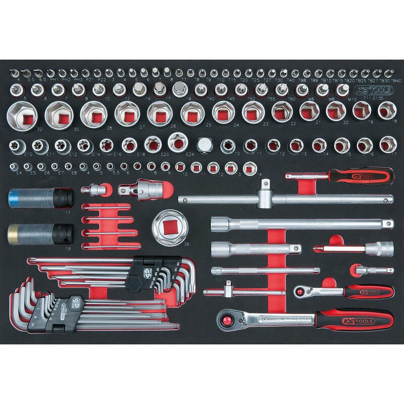 

Kstools - KS TOOLS SCS Juego de llaves de vaso, 135 pzs, en sistema modular 1/1