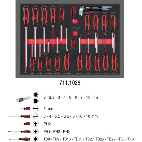 KS TOOLS SCS Jeu de tournevis 29 pcs. en 1/1 système - 711.1029