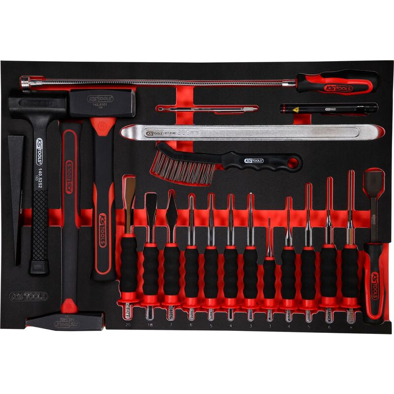 

Kstools - KS TOOLS SCS Juego de cinceles y martillos, 22 pzs, en sistema modular 1/1