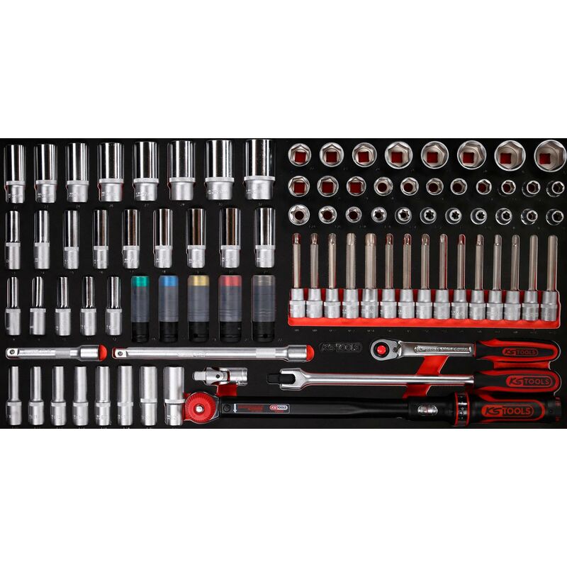 

KS TOOLS SCS Juego de llaves de vaso, 86 pzs, en sistema modular 1.1/3