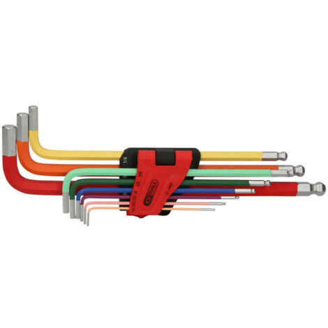KS Tools set de clés Allen à bille, extra longues, 9 pièces, pouce