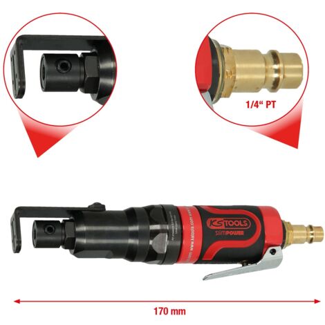 KS Tools SlimPOWER Mini-Druckluft-Karosserie-Stichsäge, 170 mm