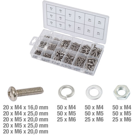 KS Tools Sortiment Linsenkopf-Maschinenschrauben, metrisch, 475-teilig