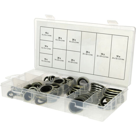 KS Tools Sortiment Verbund-Dichtringe, Ø 6-24mm, 150-tlg - 970.0760