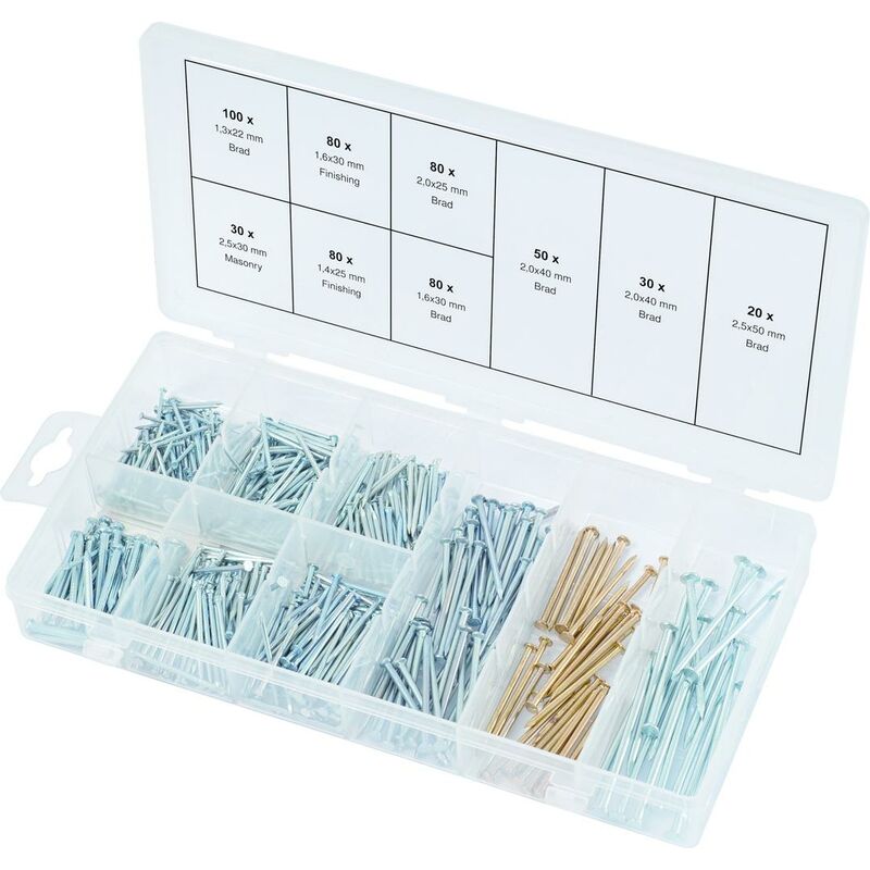 

KS TOOLS Surtido de clavos, 550 pzs