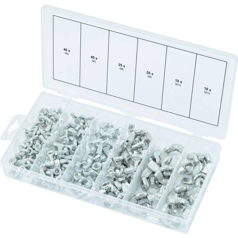 

KS Tools Surtido de tuercas de mariposa 150 piezas M4-M10
