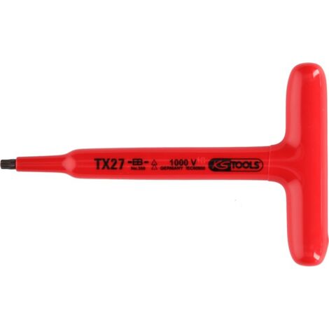 KS Tools T-Griff-Torx-Stiftschlüssel mit Schutzisolierung, T10, 120 mm - 117.2412