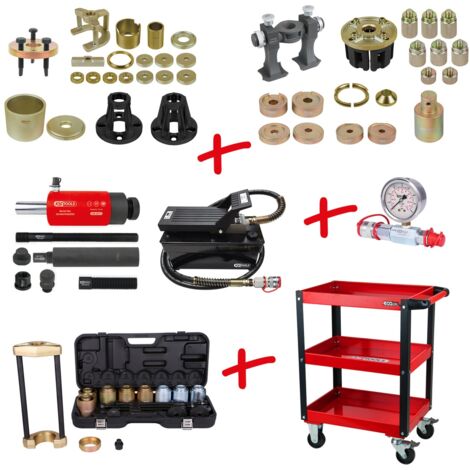 KS Tools Universal Radlagermontage und Demontage-Satz mit Servicewagen, 110-tlg