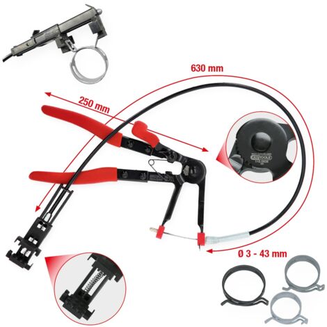 KS Tools Universal-Schlauchschellenzange mit Bowdenzug, 630 mm