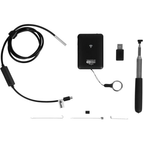 KS Tools - Vidéoscope Wifi avec sonde  Ø 5,5 mm 0° HD, 8 pcs - 550.7510