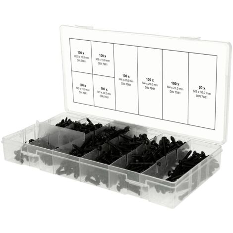 Ks Tools – Vis à tôle M2,5-M3 – Assortiment de 750 pièces – Norme DIN 7981 – Coffret de rangement pratique – 9700800