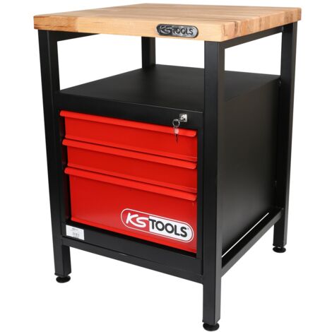 KS Tools Werkbank mit 3 Schubladen, H840xB600xT600 mm