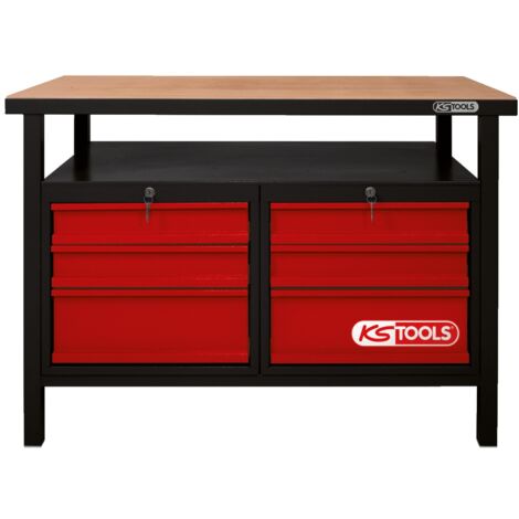 KS Tools Werkbank mit 6 Schubladen, H840xB1200xT600 mm