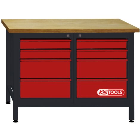 KS Tools Werkbank mit 8 Schubladen, H840xB1200xT600 mm