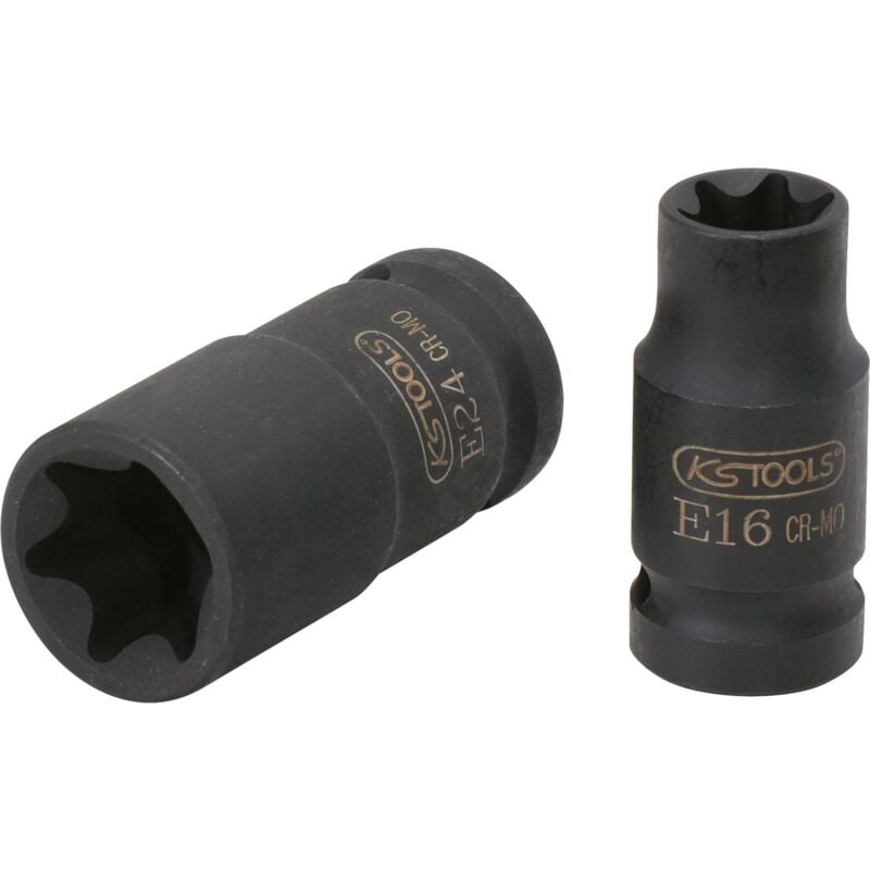 

KS TOOLS 3/8' Llave de vaso de impacto Torx-E, corta, E7