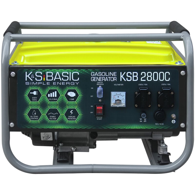 Image of Ksb 2800C - Generatore di corrente, 6,5 cv, motore a benzina a 4 tempi, in rame, regolatore di tensione automatico (avr), 2800 Watt, 16 a, 230 v, per