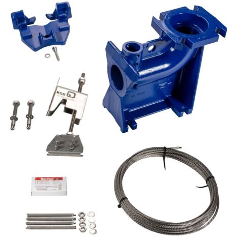 KSB Flanschkrümmer mit Fuss, Seilführung Einbautiefe 4,5m, DN 50, AmaPorter 5