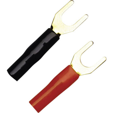 KSI 2.5P10 Gabelkabelschuh 1.50 mm² 2.50 mm² Loch-Ø=4 mm Teilisoliert Schwarz, Rot 10 St.