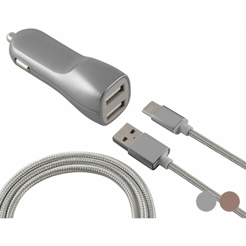 

KSIX Cargador de Coche KSIX USB Metalizado Oro Rosa