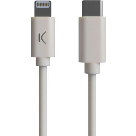 Ksix Ksix USB-C to Lightning 20 W cavo di ricarica e dati, Made For iPhone, 1 m, White