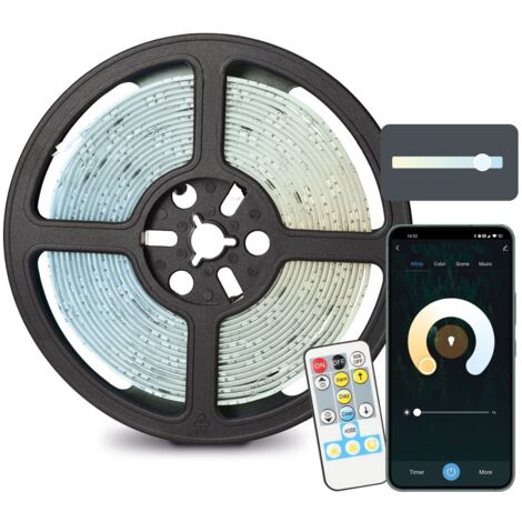 Ksix SmartLED Strip 5m, trimmbar, 1000 lm, App Compatible with Alexa, Google Home, Siri, CCT Targets