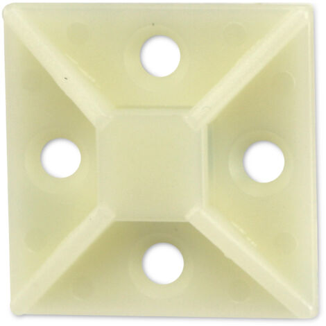 KSS Befestigungssockel selbstklebend Polyamid 6.6, Natur, L=38,5, B=38,5, 1 Stück