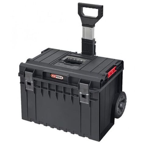 Kstools – Caisse à outils modulable 50L – Trolley intégré pour charges lourdes – Poignée télescopique – Roues robustes caoutchouc – Dimensions 440x260x330mm