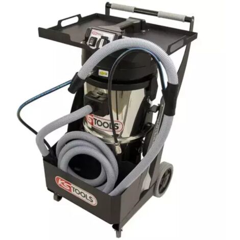 Kstools – Centrale d'aspiration 35 litres 1700W – Dépression 26 kPa – Débit d'air 230 m³/h – Bruit 60 dB(A) – Inox pour chantiers humides