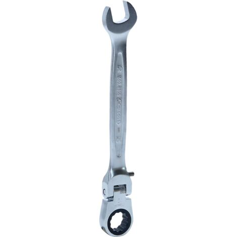 Kstools – Clé mixte à cliquet à tête inclinable 10 mm – Système FlankTraction pour prise efficace – Accès facile dans espaces restreints – Acier chrome-vanadium