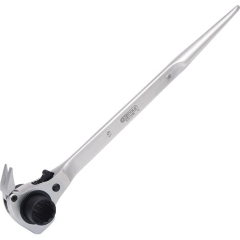 Kstools – Clé plate à échafaudage 4 en 1 19x22 mm – Longueur 310 mm – Acier Chrome Vanadium – Cliquet réversible 28 dents