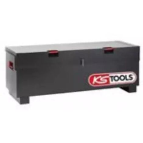 Kstools – Coffre de chantier en tôle d'acier renforcée 1.5-2mm – Dimensions L 1120 x H 650 x P 595 mm – Système de fermeture sécurisé