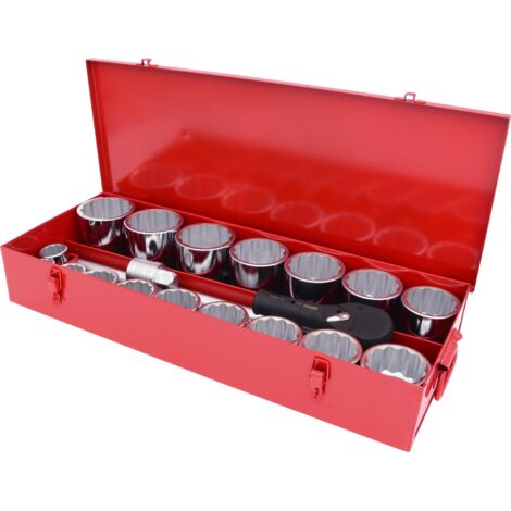 Kstools – Coffret cliquet et douilles 21 pcs – Acier chromé vanadium – Cliquet 24 dents – Système FlankTraction pour performance optimale