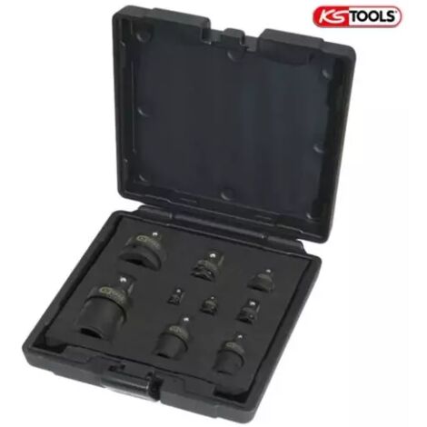 Kstools – Coffret d’adaptateurs et cardans à chocs 9 pièces – Accessoires pour outils mécaniques – Réducteurs et augmentateurs 1/4’’ à 3/4’’ – Poids 2,5 kg