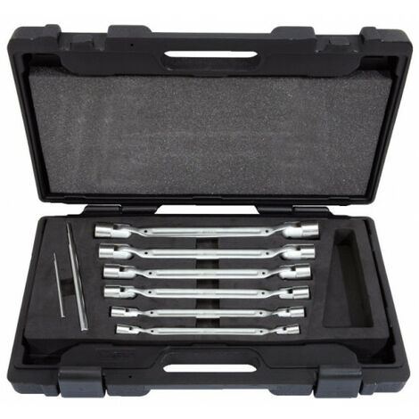 Kstools – Coffret de 6 clés à douilles articulées 12 pans – Chrome vanadium – Accès facile dans espaces restreints – Longueur totale 390mm