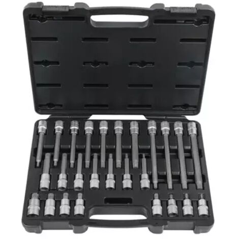 Kstools – Coffret de douilles tournevis XZN 1/2' – 10 douilles en chrome vanadium – Longueur 55/110/140 mm – Rangement pratique inclus