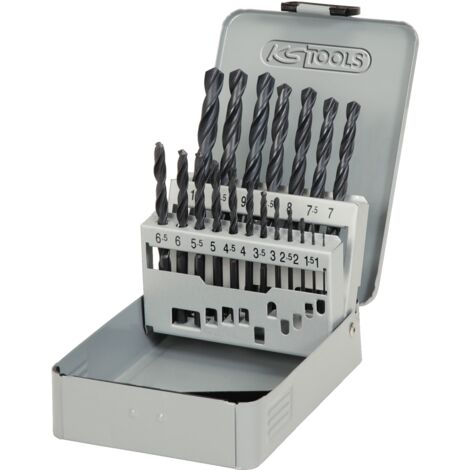 KS TOOLS 330.1610 Coffret de 19 forets HSS laminés 1-10mm